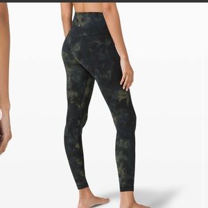 lululemon athletica Black and Green Leggings